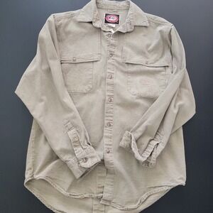 Australian Outback Collection Mens Medium Khaki Canvas Button Down Shirt Canada